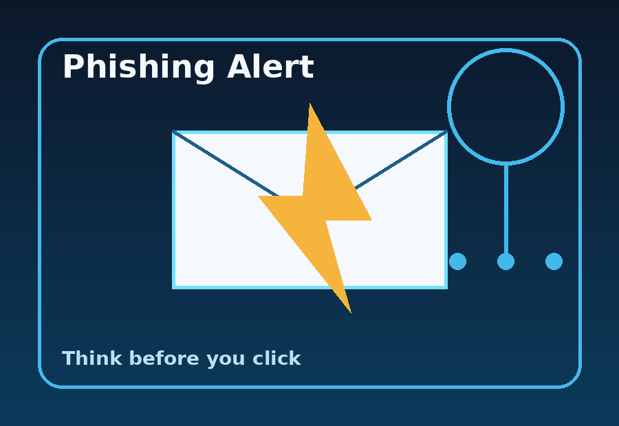 Warning screen showing a phishing email alert